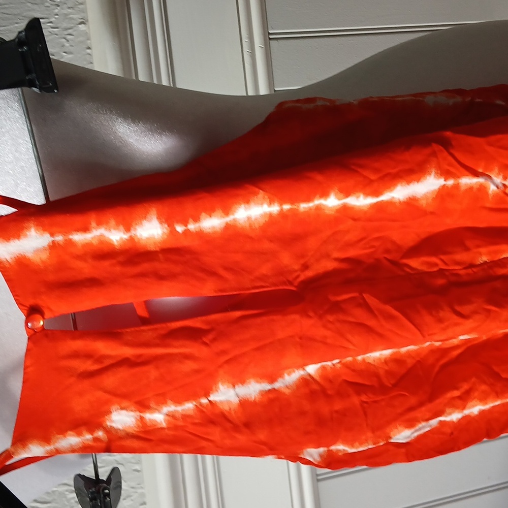 BCX Orange Ruched Tank Romper - Picture 5 of 5